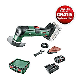 Bosch Power for All 18V Maschinenpaket (Akku-Multifunktionswerkzeug UniversalMulti 18V-32 + reduz. Starter-Kit + gratis Systembox)