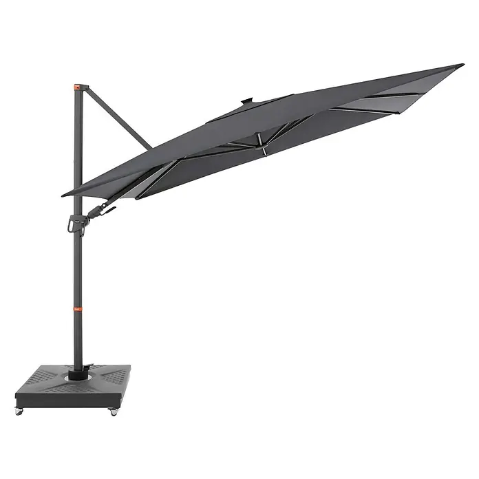 Doppler Ampelschirm myZone AX - Anthrazit, Bespannungsmaß (L x B): 280 x 280 cm - Moderner, grauer Ampelschirm mit robustem Standfuß für den Garten, der Schatten spendet und vor Sonne schützt.