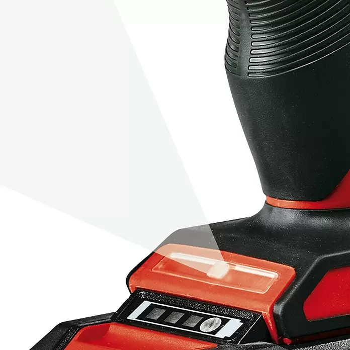 Einhell PXC 18V Taladro atornillador de batería TE-CD 18/45 3X-Li - 18 V, 1 batería, 2 Ah - Herramienta inalámbrica roja y negra con luz LED integrada e indicador de carga de batería.