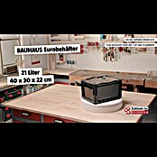 BAUHAUS Eurobehälter (L x B x H: 30 x 20 x 12 cm, 5,5 l, Geschlossen, Stapelbar, Schwarz) | BAUHAUS