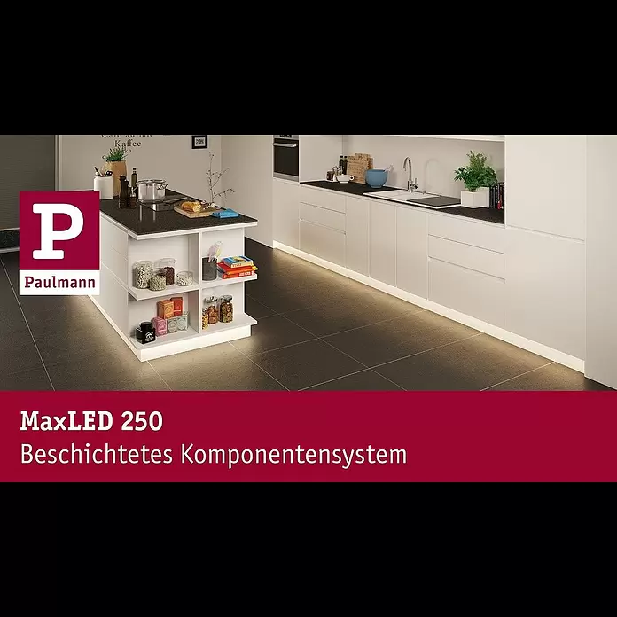 Paulmann MaxLED 250 LED-Band Basisset Protecting Cover IP44 - Länge: 1,5 m, Lichtfarbe: Warmweiß, 6 W, 360 lm, IP44 - MaxLED 250 - fr dekoratives Licht, auch in Kche, Bad oder auf Mbeln