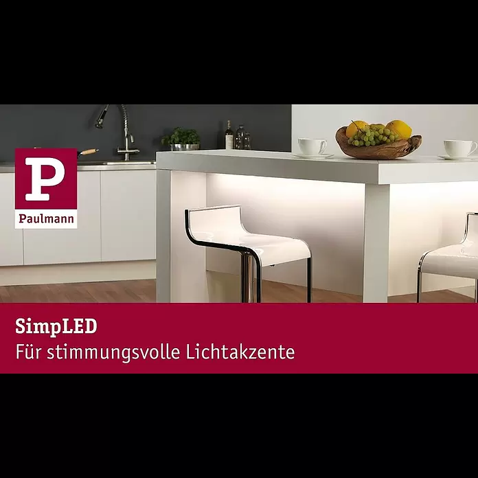 Paulmann LED-Band Strip - Länge: 5 m, Lichtfarbe: Warmweiß, 17 W, 960 lm, 12 V - SimpLED - steckerfertige Komplett-Sets fr stimmungsvolle Lichtakzente