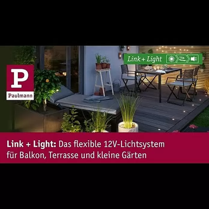 Paulmann Link & Light Bodeneinbauleuchte - 0,6 W, Silber - Link + Light - 12V-Lichtsystem fr den Auenbereich