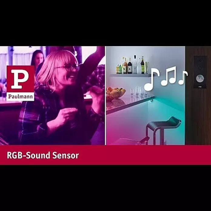 Paulmann YourLED LED-Band - 3 m, RGB - Partystimmung fr Zuhause: RGB-Sound Sensor fr LED Strips