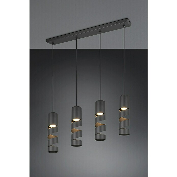 Trio Lighting Stream Lámpara colgante (40 W, L x An x Al: 9 x 80 x 150 cm, Negro, GU10) | BAUHAUS