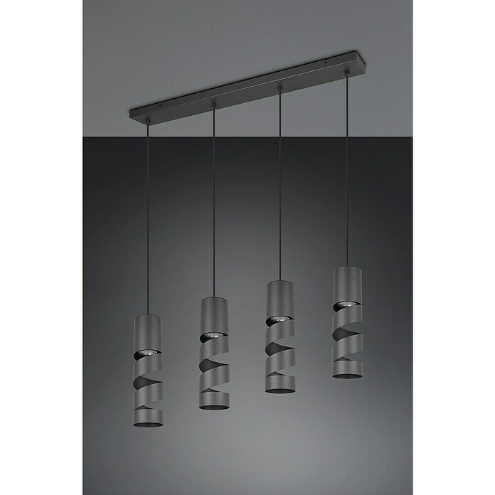 Trio Lighting Stream Lámpara colgante (40 W, L x An x Al: 9 x 80 x 150 cm, Negro, GU10) | BAUHAUS