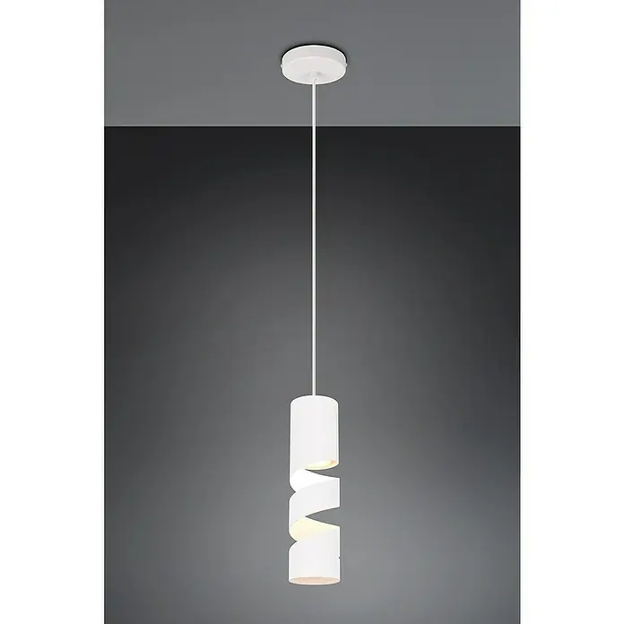 Trio Leuchten Stream Pendelleuchte - 10 W, Ø x H: 12 x 150 cm, Weiß matt, GU10 - Moderne, spiralförmige Pendelleuchte in Weiß. Das Lichtspiel der Lampe erzeugt eine angenehme Atmosphäre.