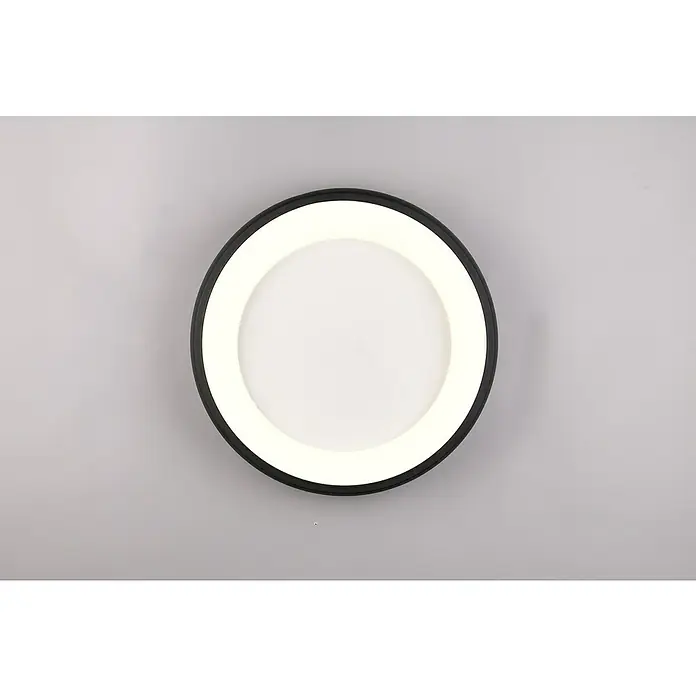 Trio Leuchten LED-Deckenleuchte rund Cardona - 29 W, Ø x H: 46,5 x 10 cm, Schwarz matt, Warmweiß - Runde Deckenleuchte mit schwarzem Rahmen und weißem Lichtbereich für eine moderne und helle Beleuchtung in jedem Raum.