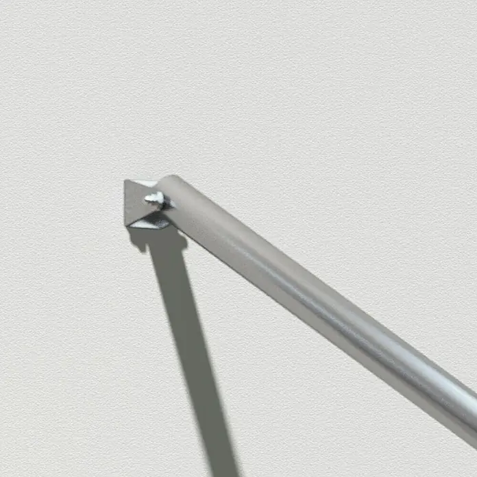 Dolle Geländer-Set PS 071 - Seitenmontage, Aluminium, Länge: 115 cm - Metallstange mit Halterung an einer Wand befestigt. Elegante Wandbefestigung für moderne Innenräume.