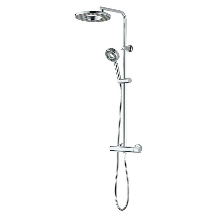 Rousseau Sistema de ducha Hoop (Con grifo termostático, Distancia entre orificios: 15 cm, Número de tipos de chorro: 1 ud., Cromo) | BAUHAUS