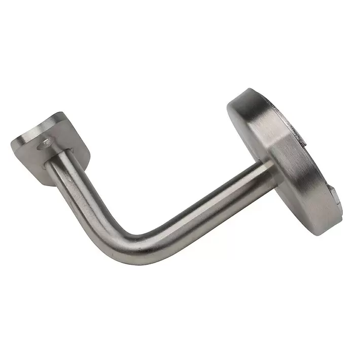 Dolle Wandhalter PS 910 - Edelstahl V2A, 2 Stk., Passend für: Dolle Holzhandläufe - Gebürsteter Edelstahl-Handlaufhalter mit gebogenem Arm und zwei Montageplatten.