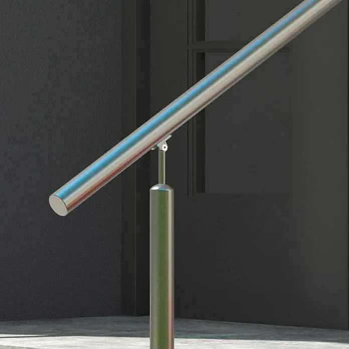 Dolle Geländer-Set PS 510 - Oberbodenmontage, Edelstahl V2A, Länge: 150 cm - Metallgeländer mit sauberem und modernem Design, ideal für den Innen- und Außenbereich. Seine robuste Konstruktion bietet Sicherheit und Eleganz.