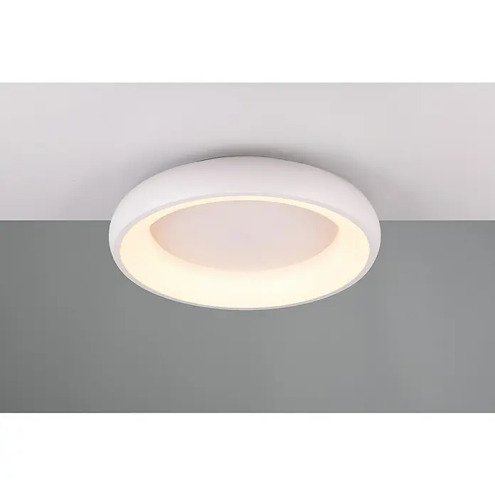 Trio Leuchten LED-Deckenleuchte rund Cardona - 29 W, Ø x H: 46,5 x 10 cm, Weiß matt, Warmweiß - Eine moderne, runde Deckenleuchte in Weiß, die ein warmes, einladendes Licht in jeden Raum bringt. Elegantes Design für stilvolle Beleuchtung.