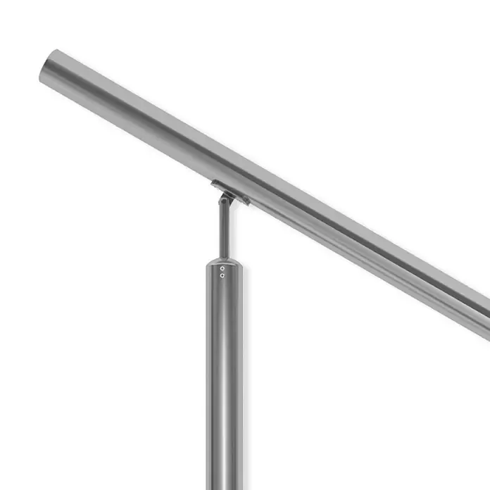 Dolle Geländer-Set PS 512 - Oberbodenmontage, Edelstahl V2A, Länge: 150 cm - Geländerpfosten aus Edelstahl mit Halterung für die einfache und sichere Montage eines Handlaufs, ideal für Treppen.