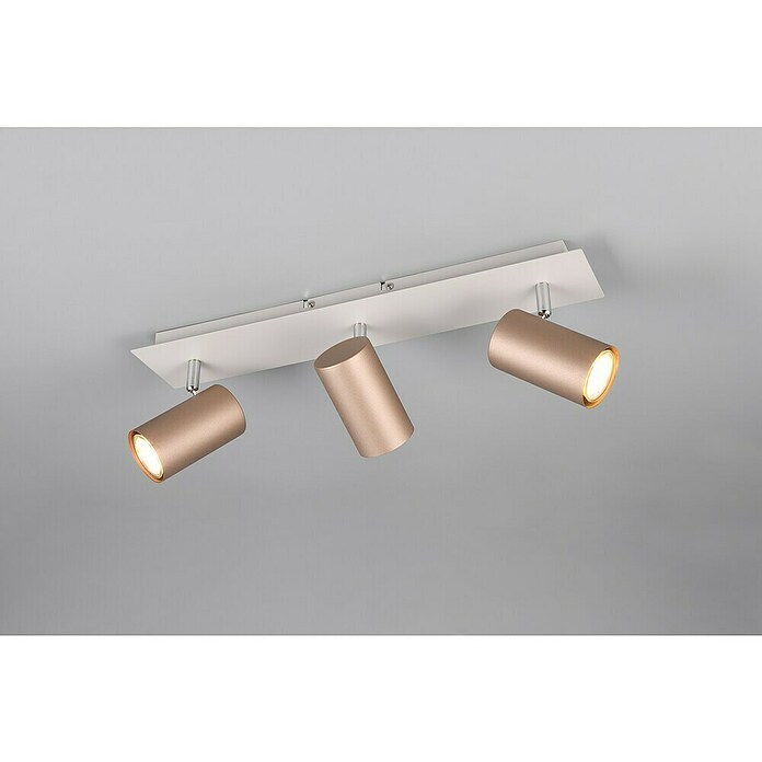 Trio Lighting Marley Regleta 3 luces (35 W, L x An x Al: 9 x 48 x 15 cm, Gris, Marrón, GU10) | BAUHAUS