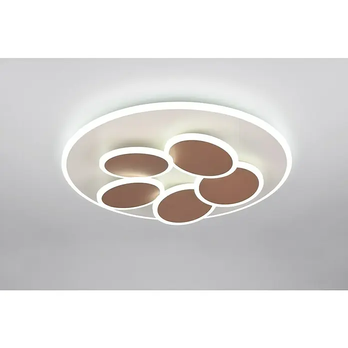 Trio Leuchten LED-Deckenleuchte rund - 35 W, Ø x H: 49 x 7,5 cm, Warm grey, Warmweiß - Eine moderne Deckenleuchte mit kreisförmigem Design und sanfter Beleuchtung, ideal für zeitgenössische Innenräume.