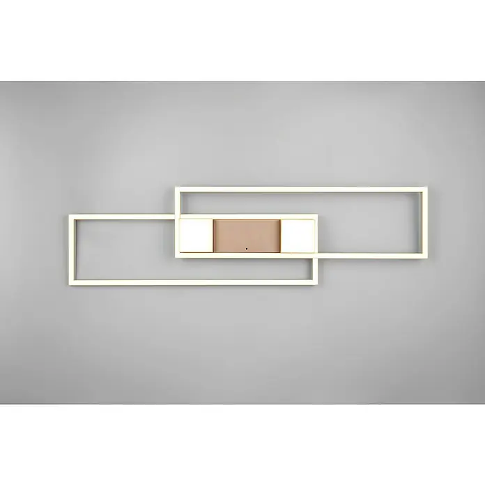 Trio Leuchten LED-Deckenleuchte Albany - 37 W, L x B x H: 100 x 28 x 8 cm, Coffee - Elegante LED-Wandleuchte mit rechteckigem Design und integrierten Farbakzenten für eine stilvolle Beleuchtung.