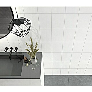DryTile Wandfliese Snow (Weiss, Glänzend, L x B x S: 25 cm x 20 cm x 6 mm)