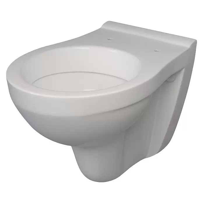 Wand-WC DeltaMit Spülrand, Ohne Spezialglasur, Spülform: Tief, WC Abgang: Waagerecht, Weiß