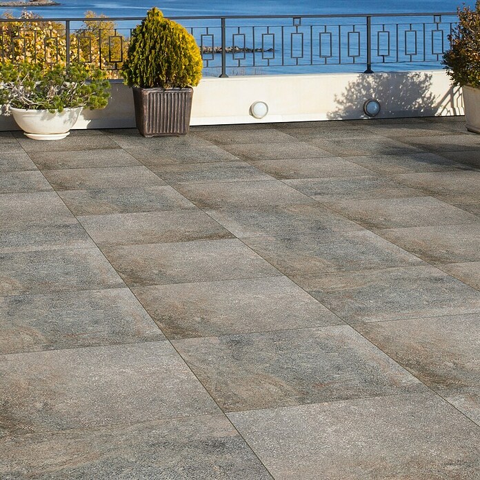 Terrassenfliese Porphyr Trentino (60 x 60 x 2 cm, Rot/Braun, Matt) | BAUHAUS