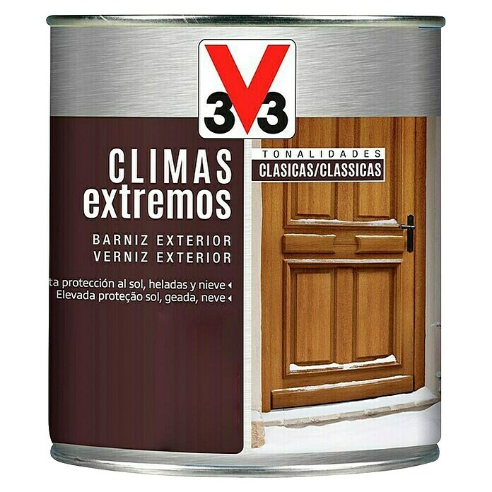 V33 Barniz para madera exterior Climas Extremos (Pino, Brillante, 250 ml)
