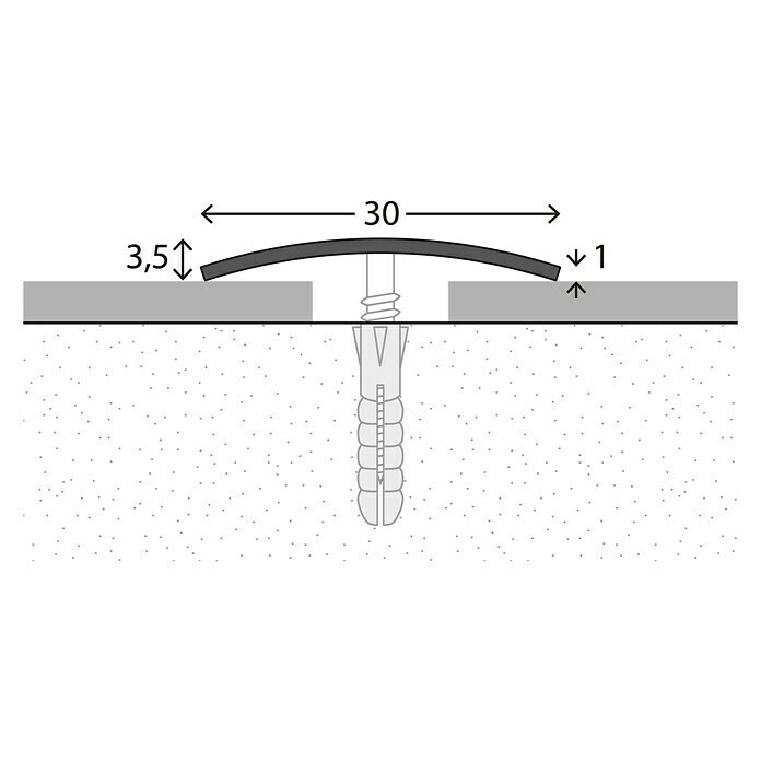 LOGOCLIC Prijelazni profil (Mat plemeniti čelik, 2,7 m x 30 mm x 3,5 mm, Vrsta montaže: Vijci, null)