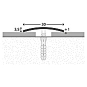 LOGOCLIC Overgangsprofiel (Mat rvs, 2,7 m x 30 mm x 3,5 mm, Montagemethode: Schroeven, Verzonken gaten in het midden)