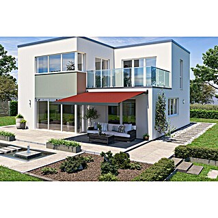 Solid Elements Vollkassettenmarkise Solid-X-Compact S-2209 (Rot, Farbe Gestell: Anthrazitgrau, Breite: 2,5 m, Ausfall: 2 m)