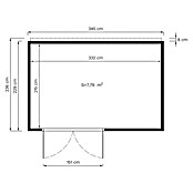 Bertilo Gerätehaus HPL 2 (Außenmaß inkl. Dachüberstand (B x T): 345 x 240 cm, Holz, Anthrazitgrau/Weiß) | BAUHAUS