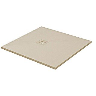 Duschwanne Kunststein (L x B x H: 90 x 90 x 2,6 cm, Kunststoff, Sand, Form Wanne: Quadratisch)