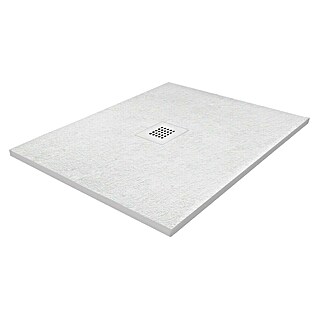 Duschwanne Kunststein (L x B x H: 90 x 90 x 2,6 cm, Kunststoff, Weiß, Form Wanne: Quadratisch)