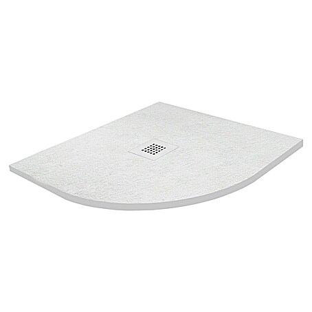 Duschwanne Kunststein (L x B x H: 90 x 90 x 2,6 cm, Kunststoff, Weiß, Form Wanne: Rund)