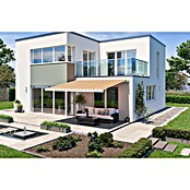 Solid Elements Vollkassettenmarkise Solid-X-Compact 8430 (Beige/Rot, Farbe Gestell: Reinweiß, Breite: 5,5 m, Ausfall: 3 m) | BAUHAUS