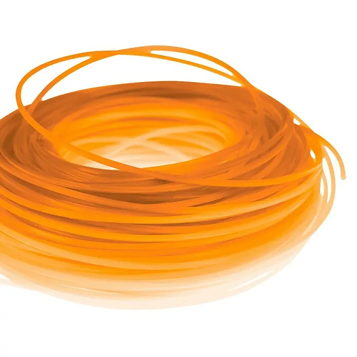 Oregon Trimmerfaden Coloured Line - Fadenlänge: 15 m, Fadenstärke: 2,4 mm - Orangefarbene Trimmerfäden auf einer Spule. Ideal für Rasentrimmer und Freischneider, um Gras und Unkraut präzise zu schneiden.