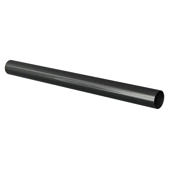 Marley Fallrohr - Nennweite: 105 mm, Länge: 250 cm, Anthrazit-Metallic - Schwarzes Rohr mit glänzender Oberfläche, ideal für industrielle Anwendungen oder Bauprojekte, die Stabilität erfordern.
