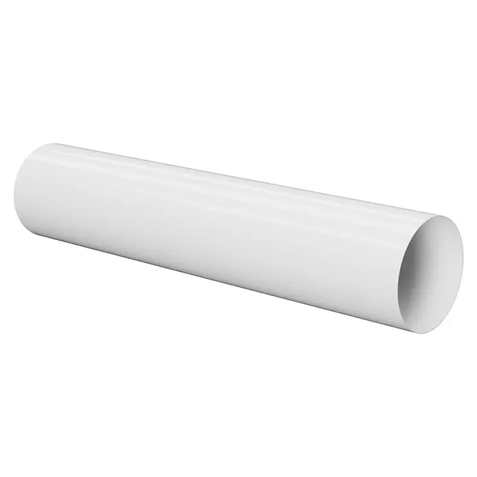 Marley Fallrohr - Nennweite: 105 mm, Länge: 100 cm, Kunststoff, Weiß - Glänzendes, weißes Rohr, ideal für Sanitärinstallationen oder industrielle Anwendungen, auf schwarzem Hintergrund.