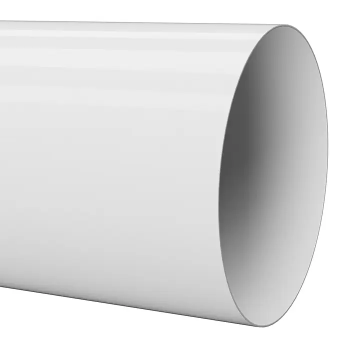 Marley Fallrohr - Nennweite: 53 mm, Länge: 300 cm, Kunststoff, Weiß - Nahaufnahme eines weißen Kunststoffrohrs, das die glatte Oberfläche und zylindrische Form des Produkts hervorhebt.