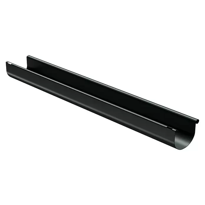 Marley Dachrinne - Nennweite: 125 mm, Länge: 100 cm, Kunststoff, Anthrazit - Schwarze, lange, halbrunde Dachrinne zur Dachentwässerung.