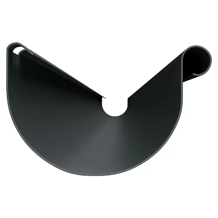 Marley Dachrinne - Nennweite: 100 mm, Länge: 200 cm, Kunststoff, Anthrazit - Dunkelgraue, gebogene U-förmige Abdeckung mit gerollter Kante.