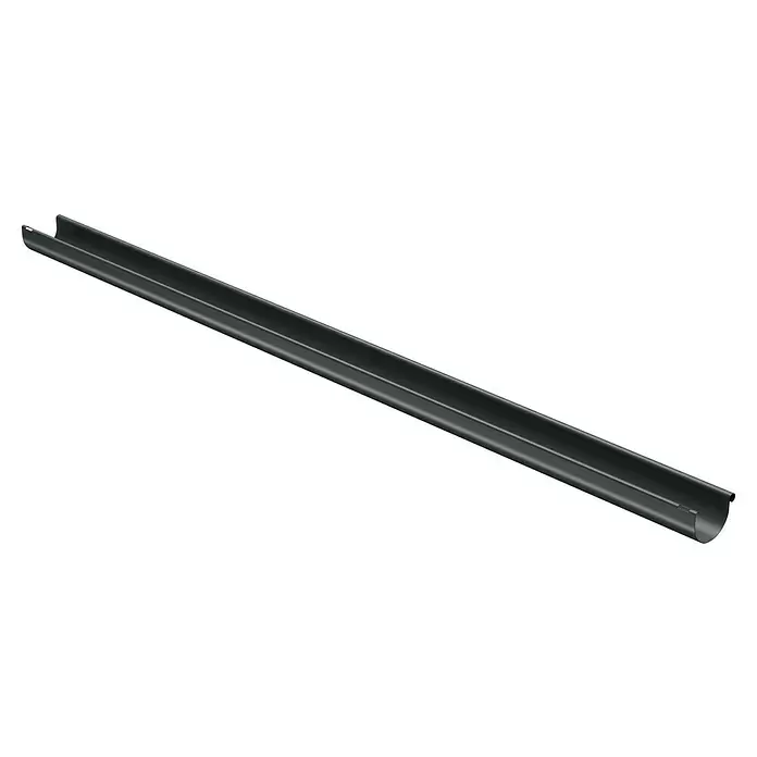 Marley Dachrinne - Nennweite: 100 mm, Länge: 200 cm, Kunststoff, Anthrazit - Langes dunkelgraues halbrundes Dachrinnenstück.