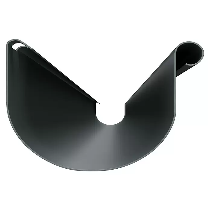 Marley Dachrinne - Nennweite: 125 mm, Länge: 200 cm, Kunststoff, Anthrazit - Dunkelgraues, glattes, U-förmig gebogenes Objekt mit umgerollten oberen Kanten.
