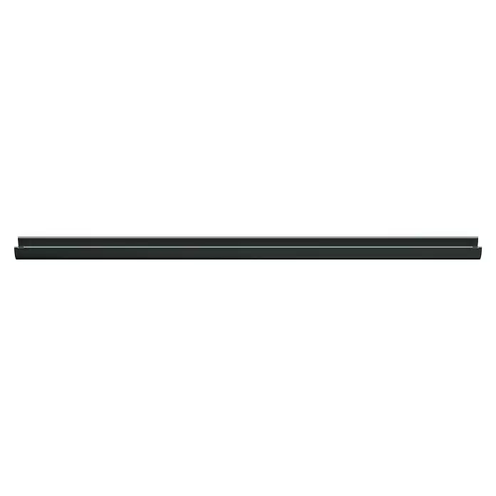 Marley Dachrinne - Nennweite: 100 mm, Länge: 200 cm, Kunststoff, Anthrazit - Dunkelgraues rechteckiges LED-Profil mit einem dünnen silbernen Lichtstreifen.