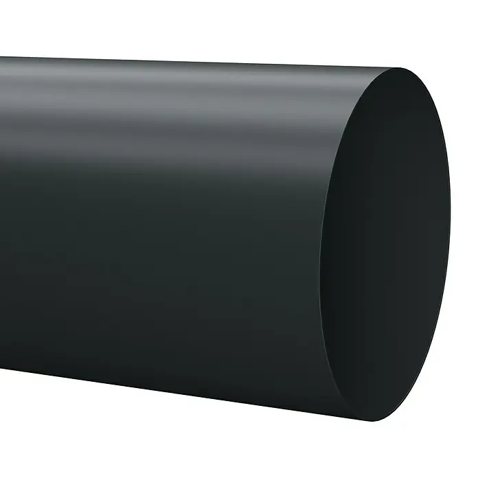 Marley Fallrohr - Nennweite: 75 mm, Länge: 100 cm, Kunststoff, Anthrazit - Nahaufnahme eines glatten, grauen Rohres, das sich ideal für verschiedene Bau- und Sanitäranwendungen eignet. Seine robuste Bauweise verspricht Langlebigkeit.