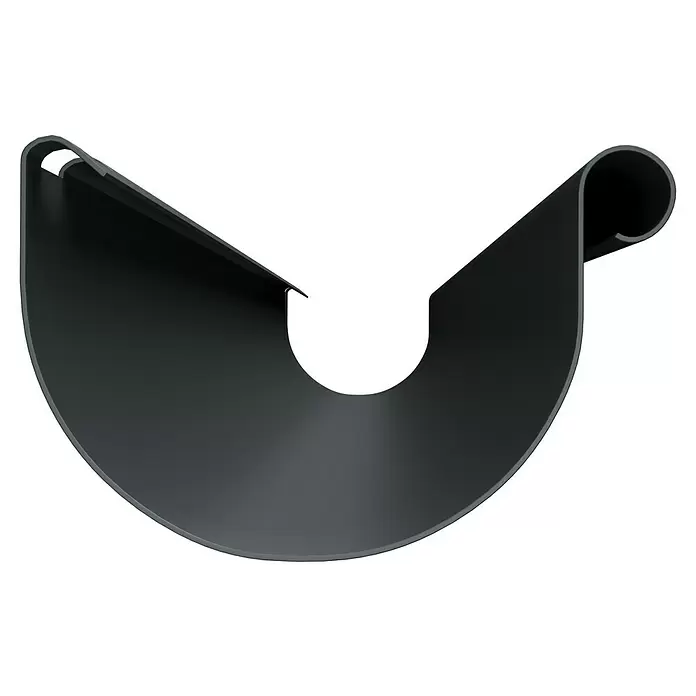 Marley Dachrinne - Nennweite: 100 mm, Länge: 100 cm, Kunststoff, Anthrazit - Dunkelgraues halbrundes Dachrinnenstück mit Rollwulst.
