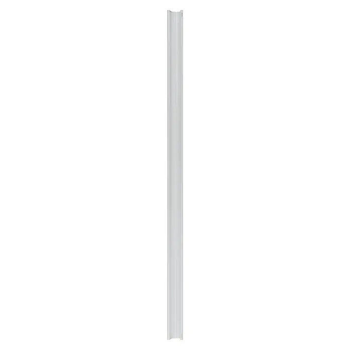 Marley Dachrinne - Nennweite: 75 mm, Länge: 200 cm, Kunststoff, Weiß - Eine längliche, rechteckige Form in verschiedenen Grautönen, die von hell bis mittel reichen, mit subtilen vertikalen Schattierungen und Texturen.