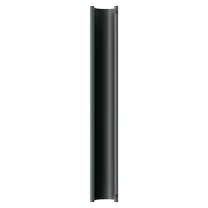 Marley Dachrinne - Nennweite: 125 mm, Länge: 100 cm, Kunststoff, Anthrazit - Dunkelgraues zylindrisches Rohrstück mit mattem Finish und Anschlussdetails.