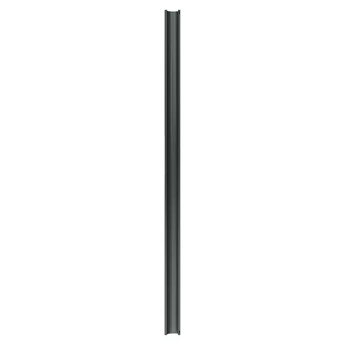 Marley Dachrinne - Nennweite: 125 mm, Länge: 300 cm, Kunststoff, Anthrazit - Dunkelgraues, strukturiertes U-Profil mit quadratischen Aussparungen.