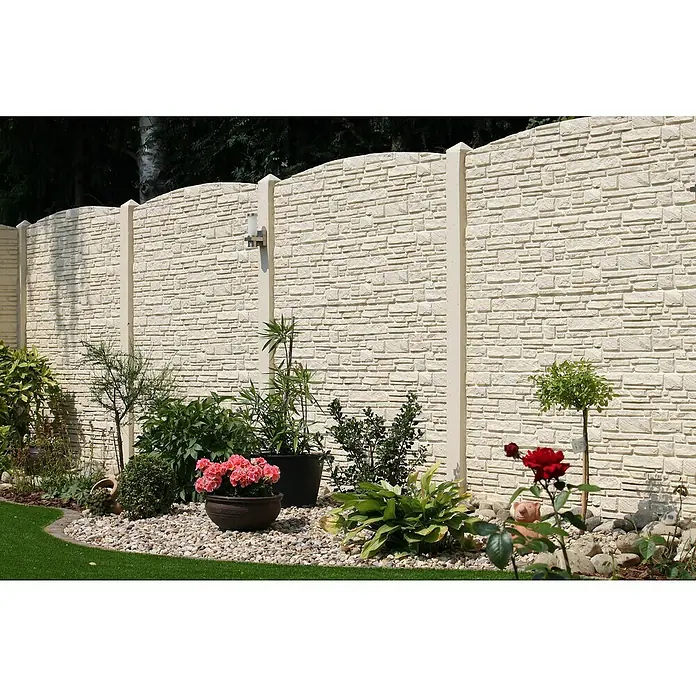 Beckers Betonzaun Abschlussplatte Standard Montanabogen - 200 x 45 cm, Beton, Betongrau - Ästhetischer Garten mit stilvollem Betonzaun, der Privatsphäre und Eleganz vereint. Ein harmonisches Zusammenspiel aus Natur und Design.