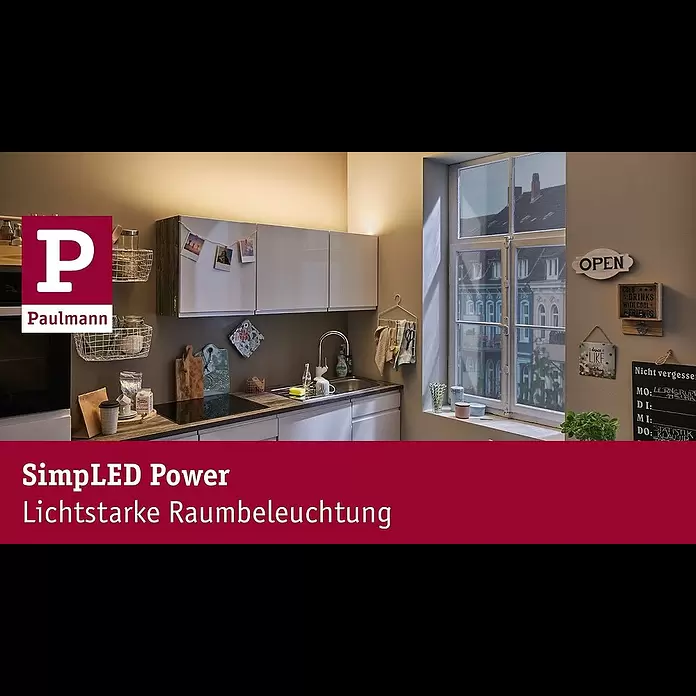 Paulmann LED-Band Power Strip - Länge: 3 m, Lichtfarbe: Neutralweiß, 33 W, 3.300 lm, 24 V - SimpLED Power - steckerfertige Komplett-Sets fr lichtstarke Raumbeleuchtung
