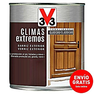 V33 Barniz para madera exterior Climas Extremos (Incoloro, Brillante, 750 ml)